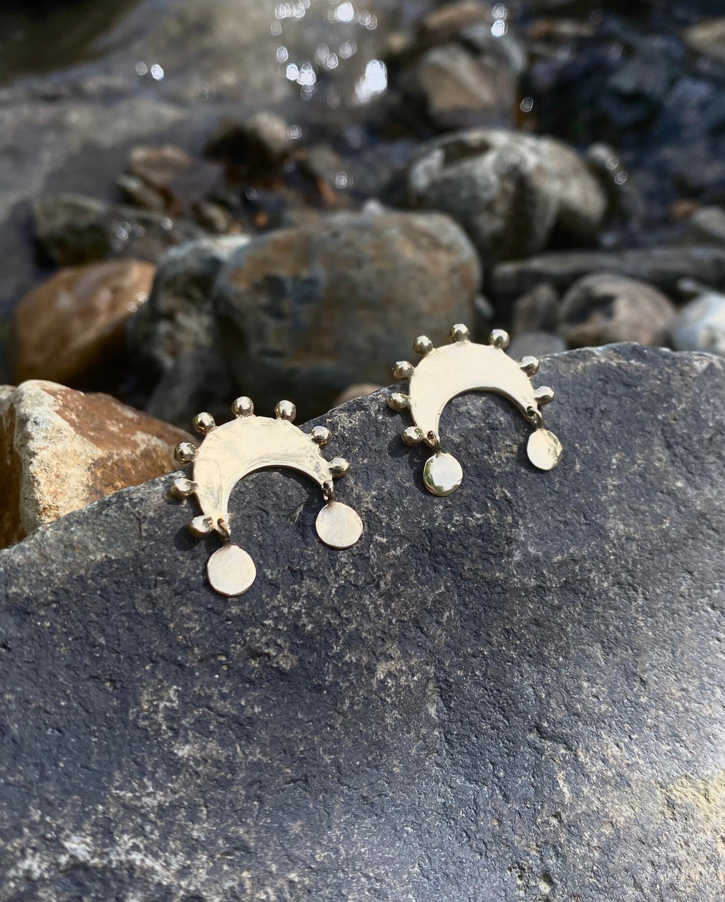 LUNA STUDS - BRASS