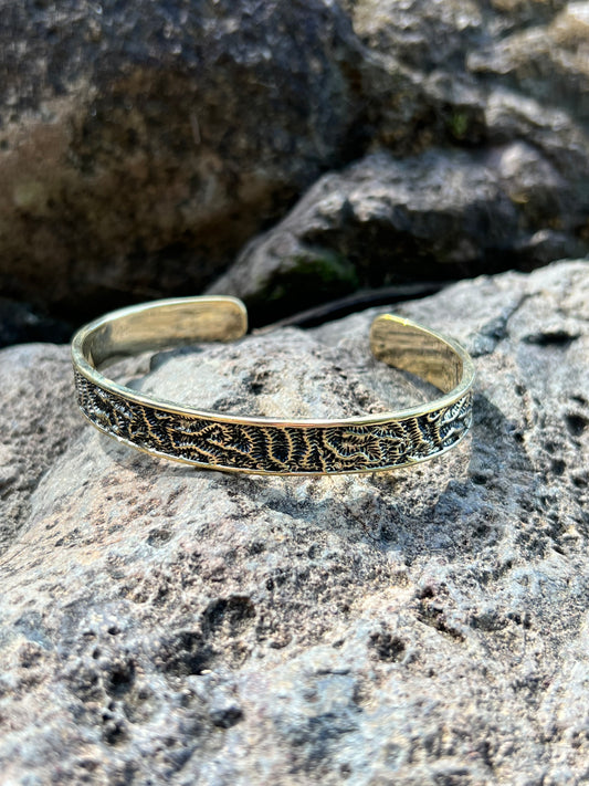 CORAL CUFF - BRASS O .925 PLATA